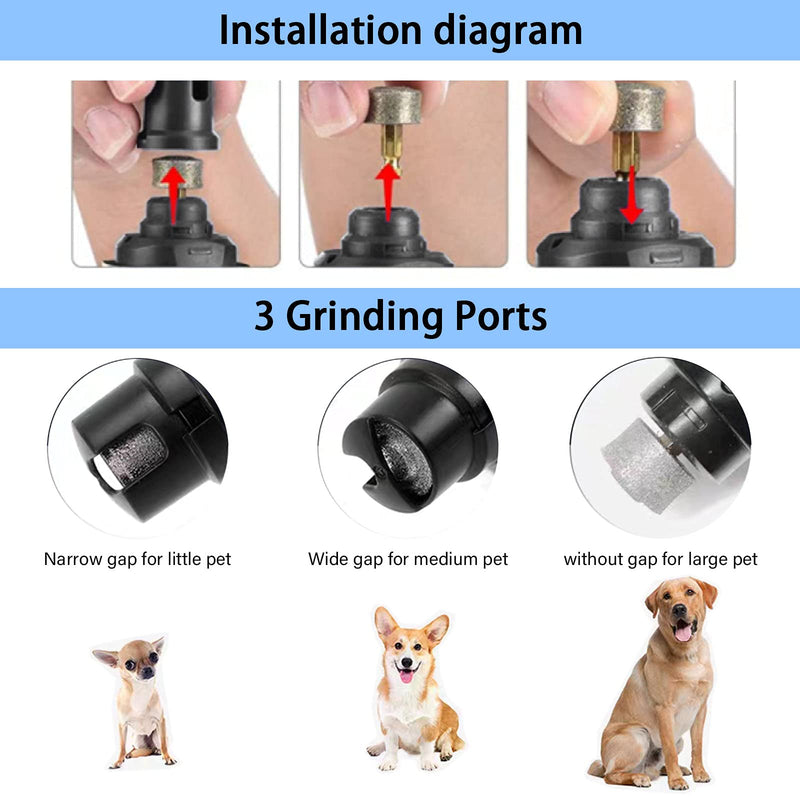 PAOBU Dog Nail Grinder Upgraded with Touch-Control,Pet Nail Trimmer for Dogs Quiet with LED 2-Speed Safe Grooming & Smoothing for Small Medium Large Dogs and Cats - PawsPlanet Australia