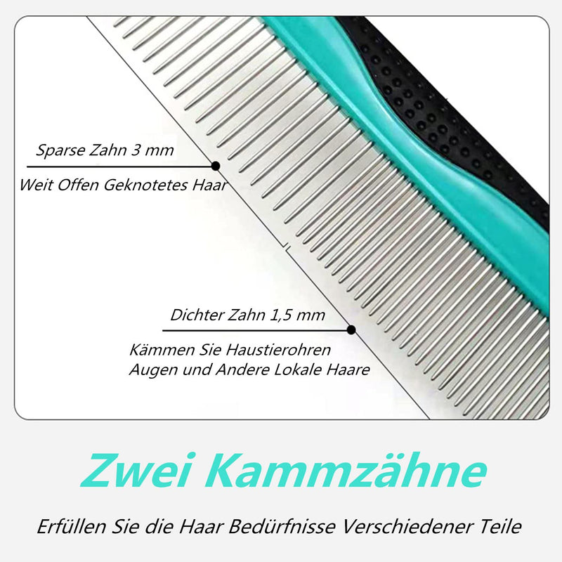 Metal Dog Comb, Stainless Steel Pet Comb Pet Grooming Comb Rounded Teeth Dog Comb for Large, Medium and Small Dogs and Cats with Tangled Short Long Hair (Purple) Purple - PawsPlanet Australia