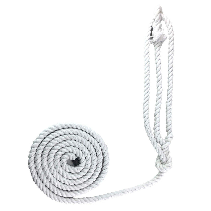 14mm Optic White Natural Cotton Plain Show Rope Halter x 10 Foot, Cow Sheep Horse Animal - PawsPlanet Australia