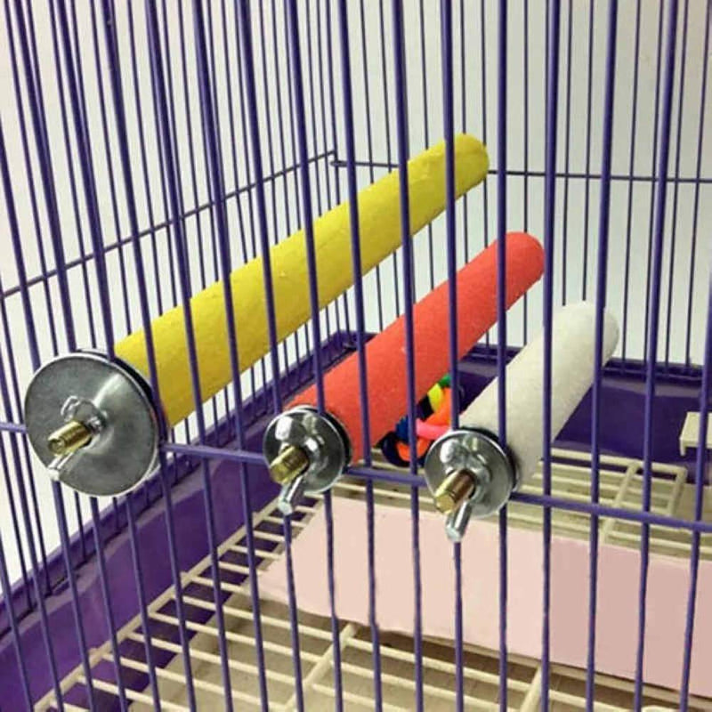 PIVBY Wood Bird Cage Perch Colorful Parrot Stand Toy Platform Paw Grinding Stick for Amazon Parrot Bird Colors Vary Pack of 3 - PawsPlanet Australia