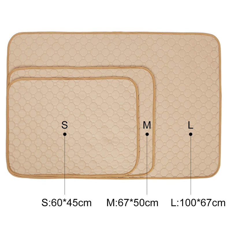 Washable Large Pee Pads for Dogs, 4 Layers Waterproof/Soft/Super Absorbing/Anti-Slip Machine Washable Dog Training Puppy Wee Whelping Pad for Home Apartment Crate Travel 100x67cm, Beige (1 Pack) 1 Pack - PawsPlanet Australia