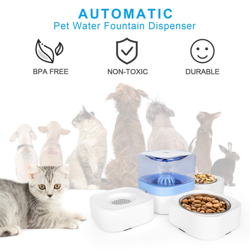 Aytop Cat Water Dispenser, Pet Dog Drinking Fountain Water Drinking Bowl Large Capacity Fountain Stand Water Feeder Dispenser Station Water Supplies with 3 Bowls for Small Medium Dog Cat 1.8 L Blue - PawsPlanet Australia