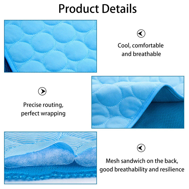 Dog Cooling Mat, Pet Cooling Pads for Dogs, Summer Cooling Bed for Cats, Portable Pet Cooling Cushion for Home or Outdoor 40x28IN Blue - PawsPlanet Australia