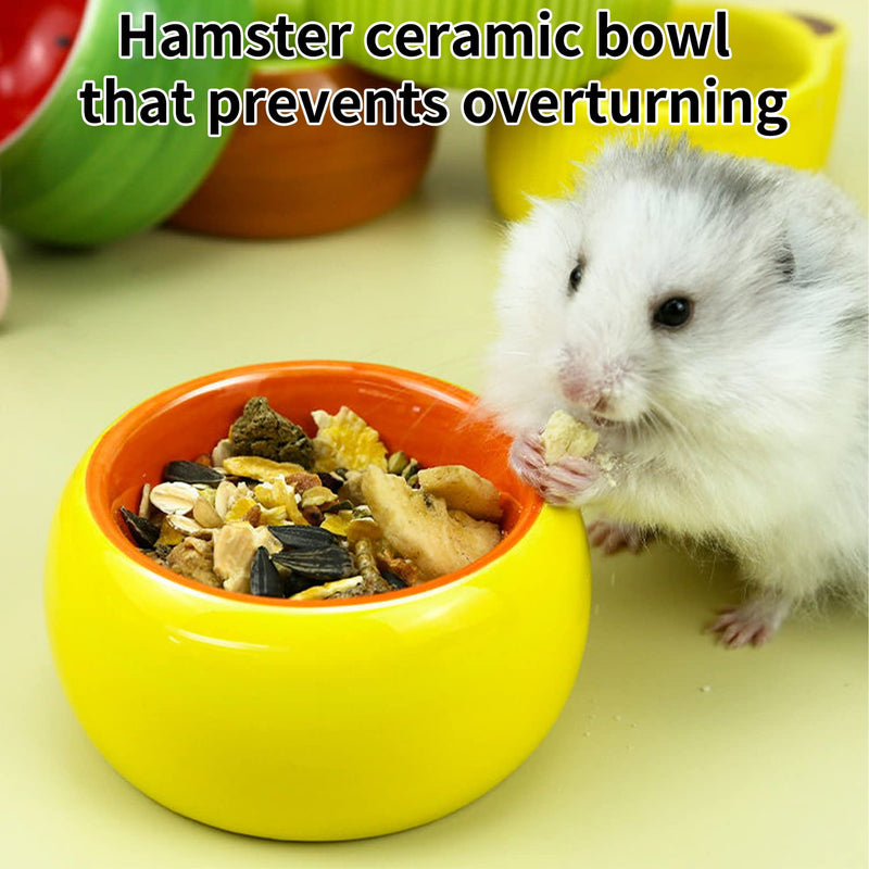 kathson Hamster Bowl Ceramic Small Animal Water Bowl Prevent Tipping Moving and Chewing Food Dish for Guinea Pig Gerbil Ferret Syrian Hamster Chinchilla Rat Hedgehog Bunny (3 Pcs) - PawsPlanet Australia