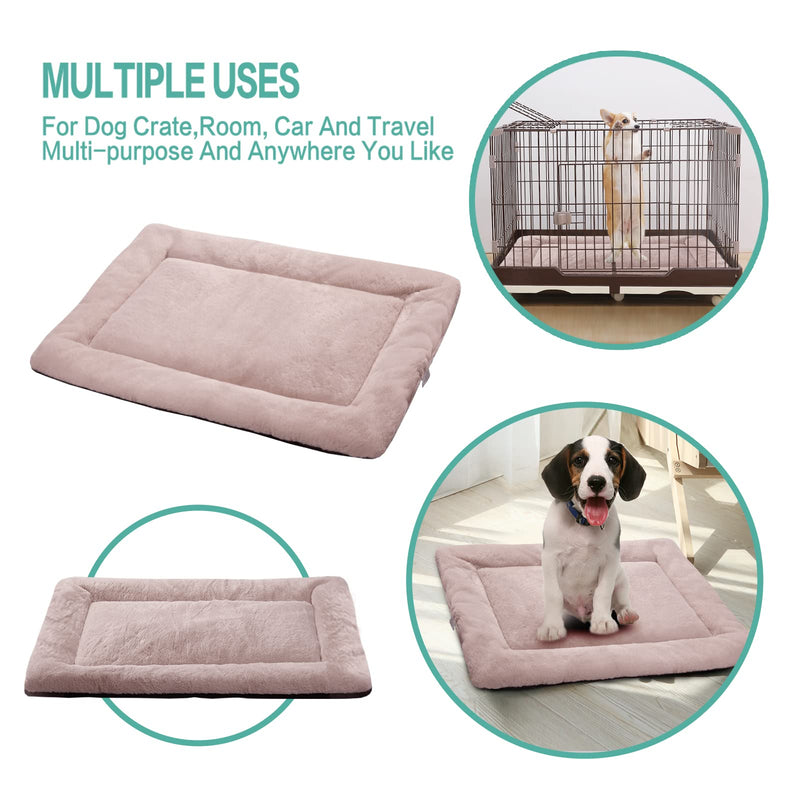 PETCIOSO Super Soft Dog Cat Crate Bed Blanket-Fluffy Pet Bed All Season-Machine Wash & Dryer Friendly-Anti-Slip Pet Beds（NOT for Chewer） 22in Pinkish Taupe - PawsPlanet Australia