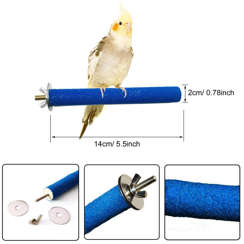 Allazone 6 PCS Bird Perch Stand Toy, Wood Parrot Perch Stand Playground Paw Grinding Clean Chew Toy for Pet Parrot, Hamster or Chinchilla - PawsPlanet Australia