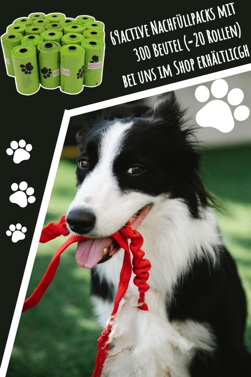 Dog poop bags biodegradable 315 pieces with dispenser - poop bags for dogs - tear-resistant - bag dispenser with leash clip - dog accessories - with scent - 21 rolls - PawsPlanet Australia