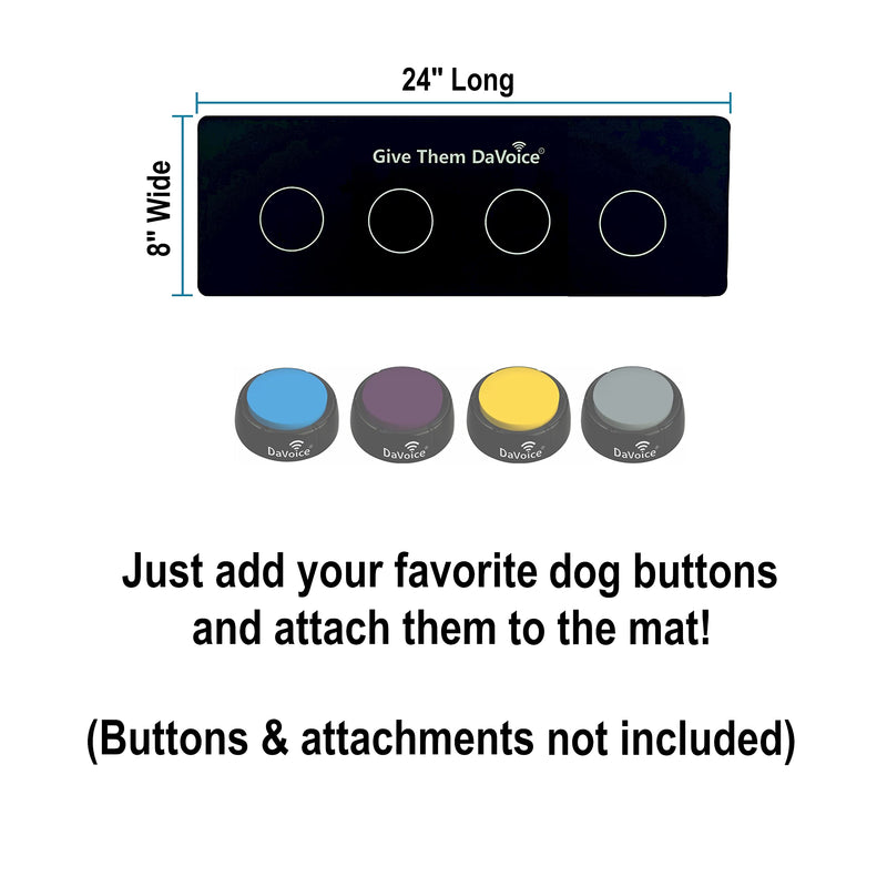 DaVoice Dog Button Mat (4 Button Placements) for Dog Communication Buttons, Dog Buttons for Communication Board, Dog Speaking Word Training Talking Button Pad (Buttons and Attachments Not Included) - PawsPlanet Australia