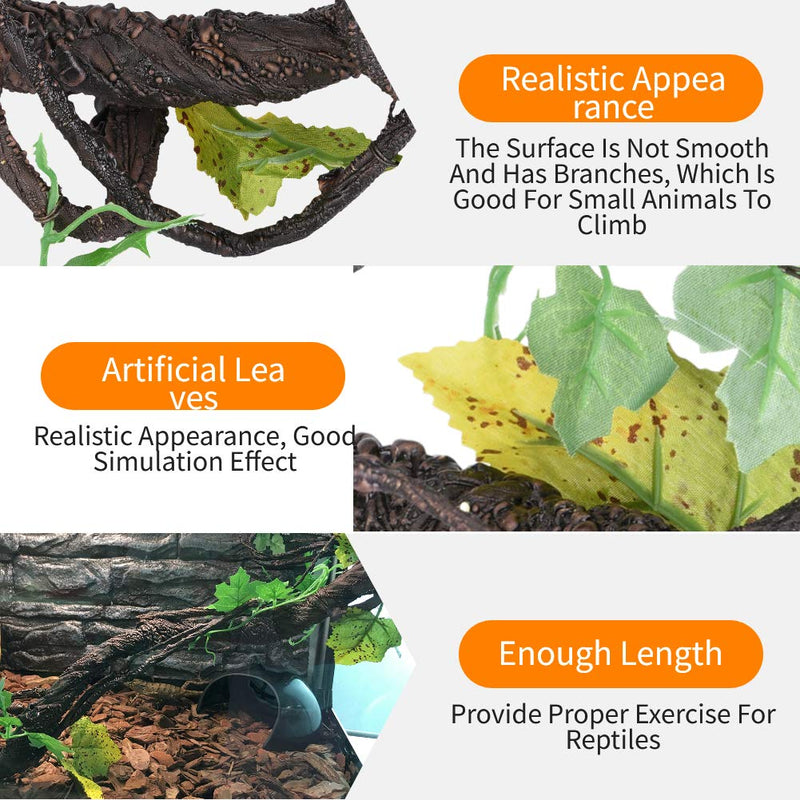 YOUTHINK Reptile Plants,Flexible Bend-A-Branch Jungle Vines Terrarium Plants,Habitat Tank Decor for Lizard Gecko Frogs Snakes - PawsPlanet Australia