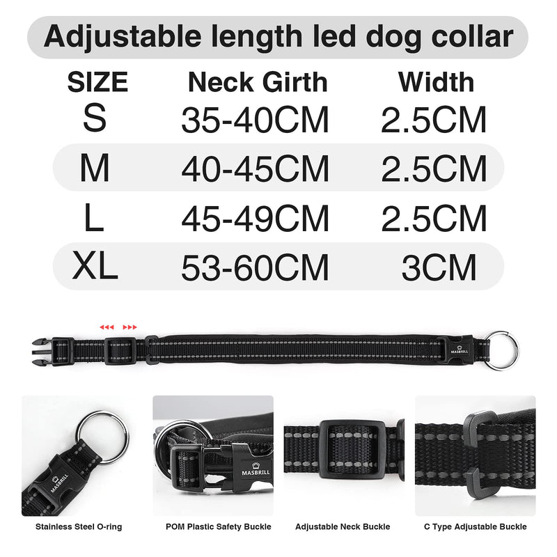 Reflective Dog Collars for Puppy Small Dogs, Adjustable Nylon Pet Collar with Soft Neoprene Padding Durable Breathable Basic Dog Collars, Black, XS XS (Pack of 1) - PawsPlanet Australia