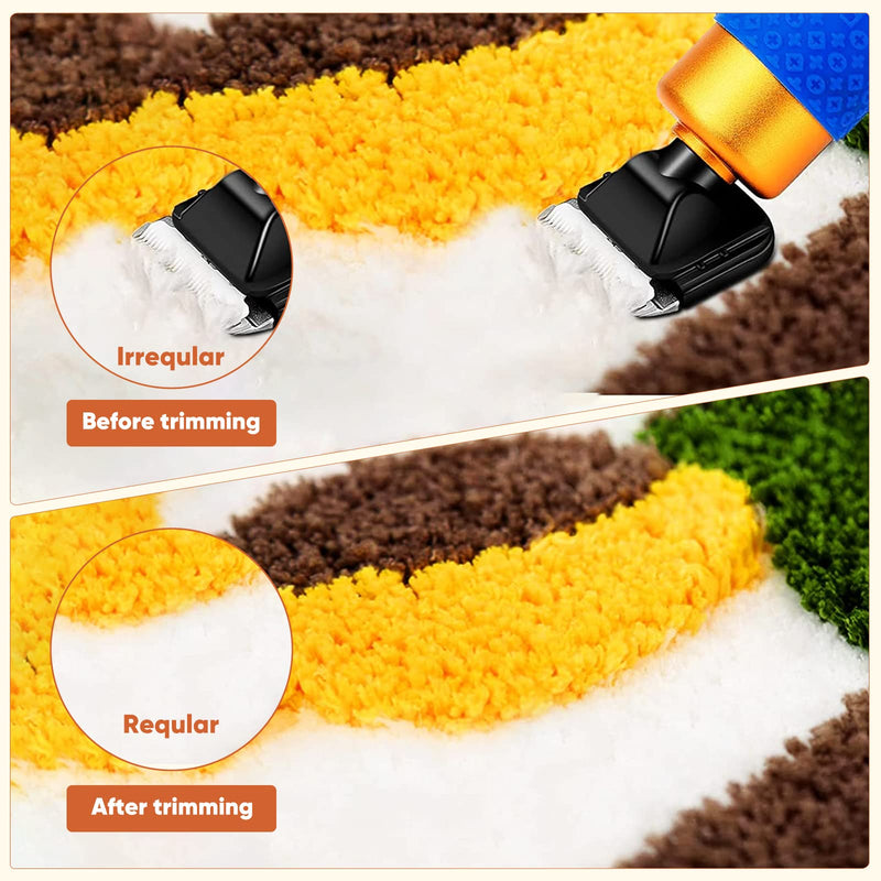 Carpet Trimmer with Shear Guide, Aomdom 200W Electric Tufting Scissors Adjustable Speeds Carpet Cutter Dog Clipper for Modeling Cut Pile Carpet Tufting - PawsPlanet Australia