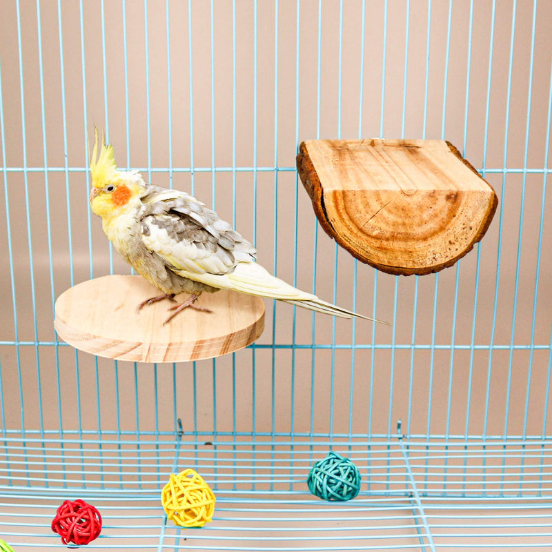 S-Mechanic Parrot Cage Perch Natural Wood Stand Perch for Small or Medium Parrots,Lovebird,Parakeet style-1 - PawsPlanet Australia