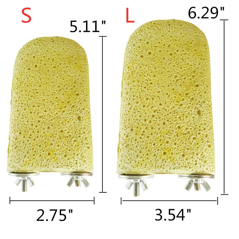 Wontee Bird Calcium Teeth Chew Toy Hamster Grinding Stone for Parrot Parakeet Cockatiel Rabbit Chinchilla Squirrel Cage Perch Stand (Random Color) L - PawsPlanet Australia