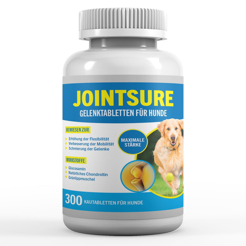 JOINTSURE joint tablets for dogs - 300 tablets - premium joint capsules for dogs with glucosamine joint powder and green-lipped mussels, promote mobility and joints - PawsPlanet Australia