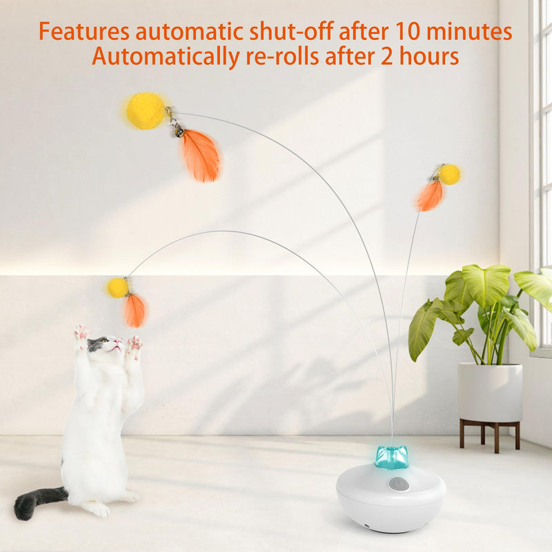 IOKHEIRA Interactive Cat Toy Electric Automatic Cat Toy for Indoor Cats, Self-employment Rechargeable with 360° Rotating & Cat Toy Intelligence Accessories - PawsPlanet Australia