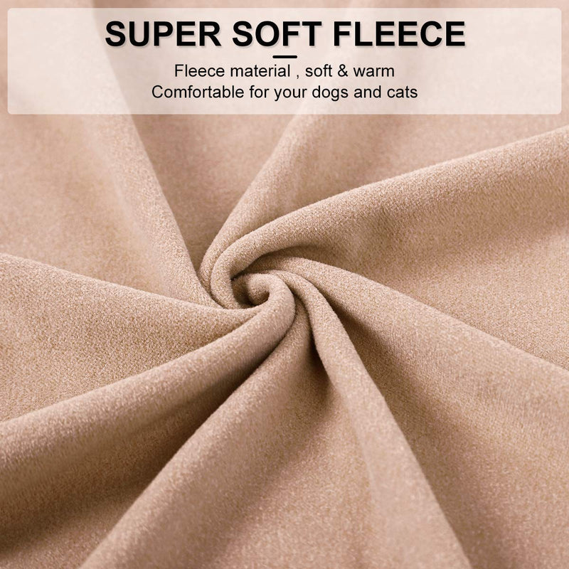 Small Dogs Fleece Dog Sweatshirt - Cold Weather Hoodies Spring Soft Vest Thickening Warm Cat Sweater Puppy Clothes Sweater Winter Sweatshirt Pet Pajamas for Small Dog Cat Puppy Beige - PawsPlanet Australia