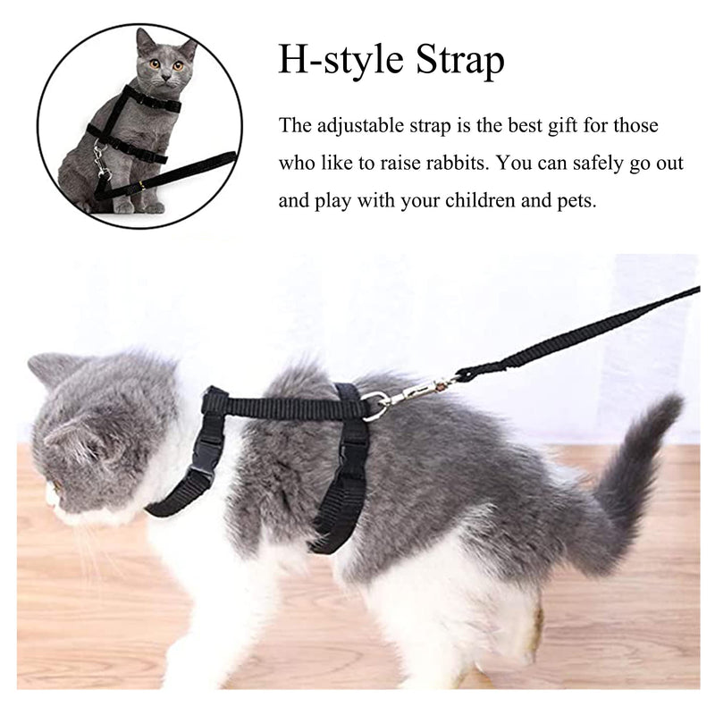 USHS Pack of 2 Pet Rabbit Harness, Rabbit Harness, Adjustable Jogging Harness, Cat Harness, Leash, Adjustable Rabbit Harness for Rabbits, Kittens, Puppies and Other Small Animals (Pink + Black) - PawsPlanet Australia