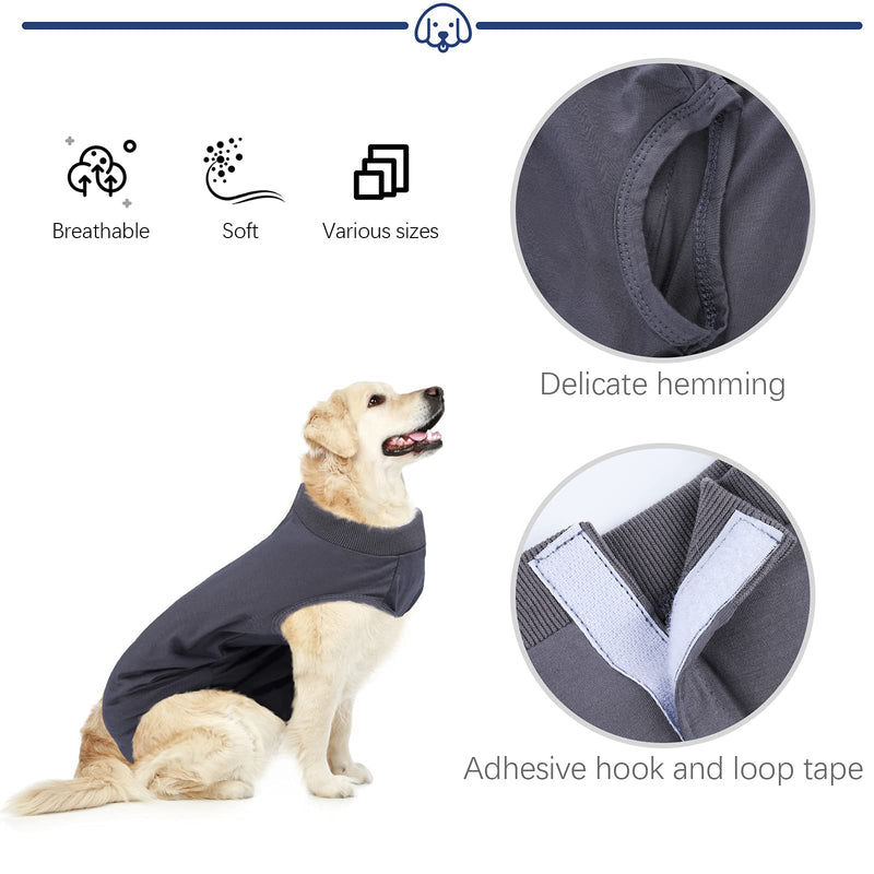 URATOT 2 Pack Recovery Suit Dog Surgical Recovery Suit Puppy Medical Surgical Clothes Dog Post-operative Vest for Abdominal Wounds Skin Diseases, Small S Blue and White Stripes, Grey - PawsPlanet Australia