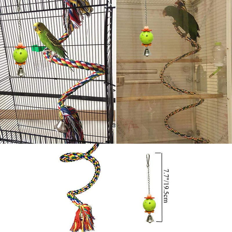 [Australia] - Orgrimmar Chicken Swing Large Rope Perch Climbing Ropes with Play Chicken Ball Toys, Perch Training Toy for Parrots 59 inch 
