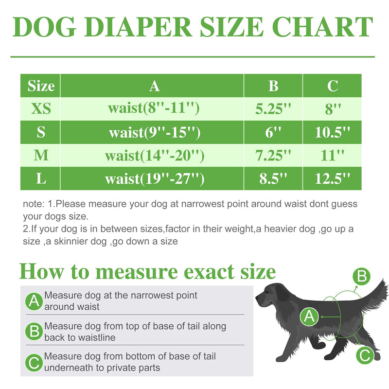 JEUWITH Dog Diapers Female Washable Female Dog Diapers(3 Pack) Reusable Belly Band for Female Dogs, Strong Water Absorption and No Leakage Female Dog Wraps, Comfortable and Durable Adjustable Diapers XS(Newborn dogs-10''Waist) Animal World - PawsPlanet Australia