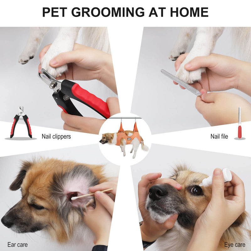 PETNANNY Pet Dog Grooming Hammock Harness, Small Large Cat Dog Grooming Sling for Nail Clipping Claw Care, Dog Hammock Restraint Bag with Nail Clippers/File/Trimmer - PawsPlanet Australia