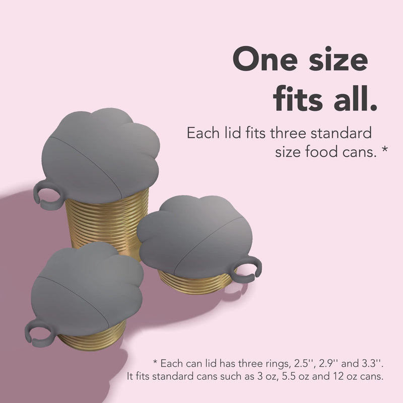 Lukamoo™ Cat Food Can Lid/Cover (3Pcs Lid & 2-in-1 Spoon and Opener), for Pet Cat Dog Reptile Turtle Bird Lizard Fish & Small Animals, Dishwasher Safe, Universal, Fits All Sizes Black Cat Black - PawsPlanet Australia