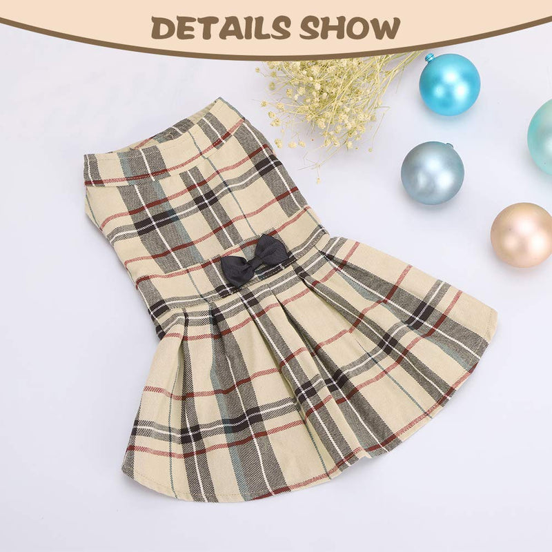 [Australia] - CHOLOGIFT Classic Plaid Dog Dress Cute Puppy Clothes Outfit S 