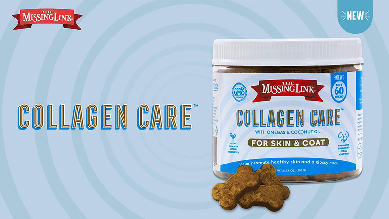 Collagen Care Dog Soft Chews, Nutrional Treat for Canine Skin & Coat Health, 60 Count - PawsPlanet Australia