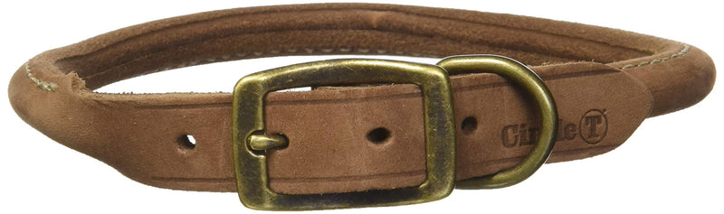[Australia] - Coastal Pet Products Circle T Rustic Leather Round Dog Collar, 3/4" x 18", Chocolate 