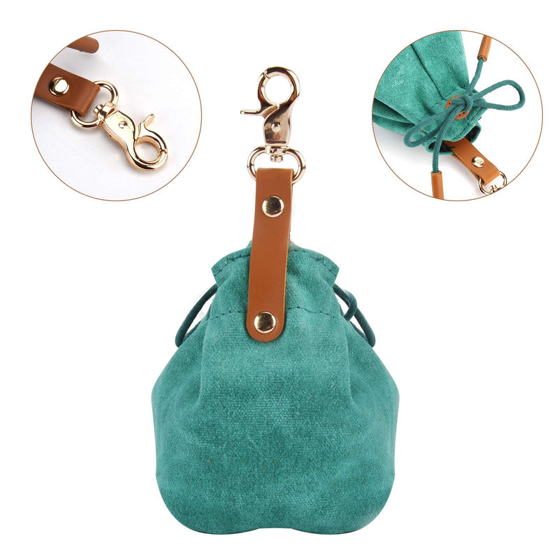 FANKUTOYS Dog Treat Bags Training Pouch Portable Dog Training Treats Bag Treat Tote Carry Kibble Snacks Toys for Training Reward Walking, Metal Clip, Waist Belt(Green) Green - PawsPlanet Australia