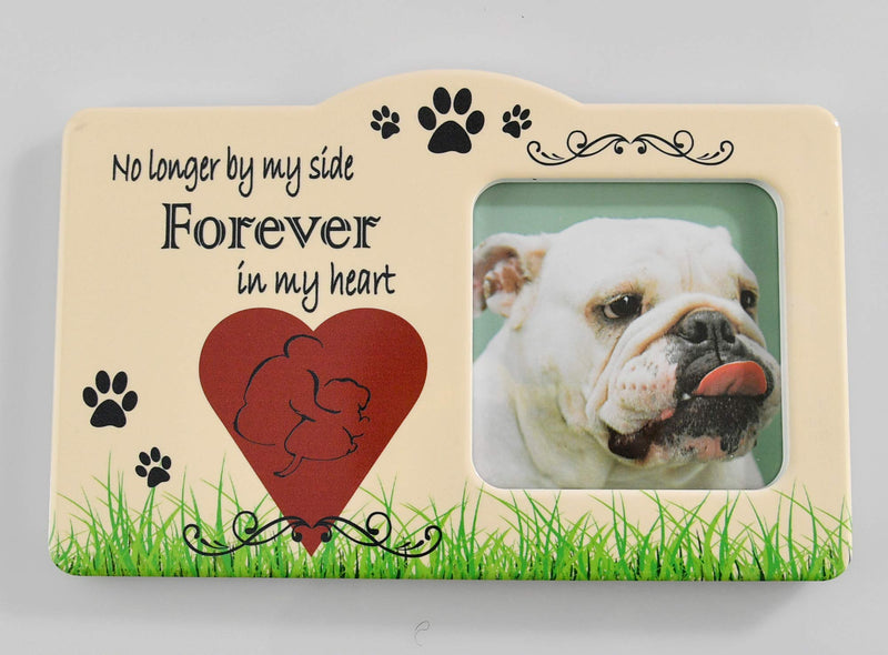 [Australia] - Home-X Pet Memorial Frame-No Longer by My Side Forever in My Heart-Remembrance Picture Frame, Sympathy for Loss of Dog-Fits Standard 4x6” Photograph 