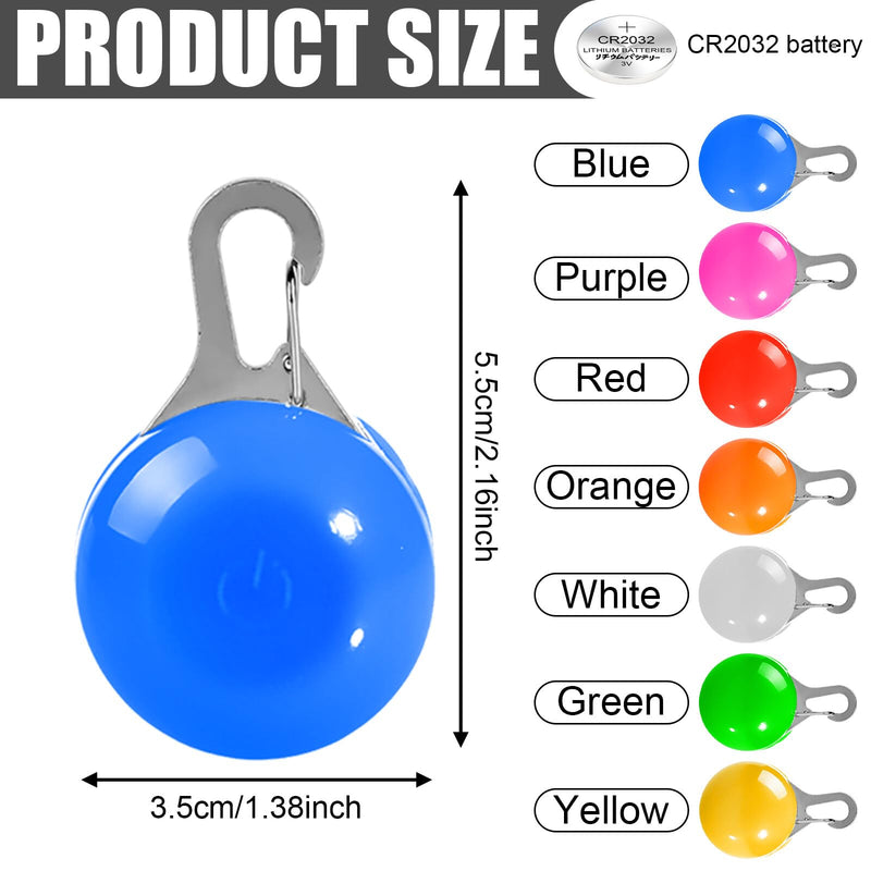 Pack of 7 dog light pendants, LED flashing light, dog collar pendant for dogs, cats, pet light collar with 3 flashing modes, safety light key chain for school bags, children, joggers - PawsPlanet Australia