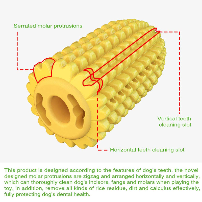 FONGKE Corn Dog Chew Toys, Indestructible Dog Toothbrush Toys with Rope for Medium Large Dogs Teething Cleaning Dental Care,Made of Healthy and Bite Resistant TPR Material - PawsPlanet Australia