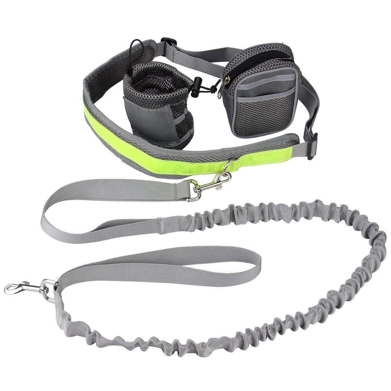 Cadrim dog jogging leash with adjustable hip belt bungee leash for hands-free running/cycling gray - PawsPlanet Australia