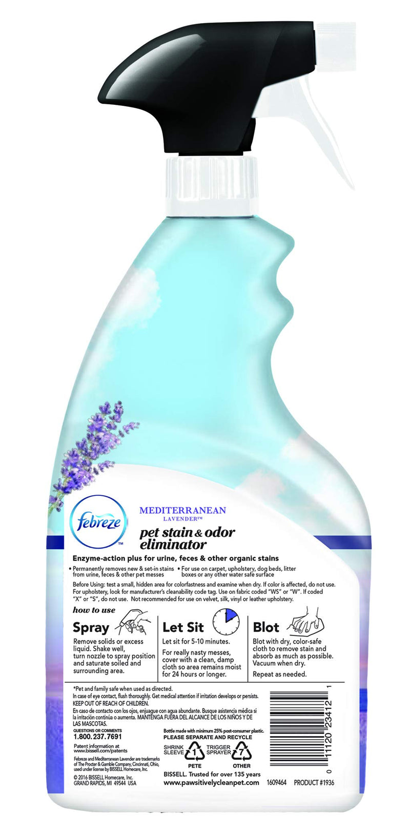 [Australia] - Bissell Pawsitively Clean with Febreze Pet Stain & Odor Eliminator Lavender 32 FZ 