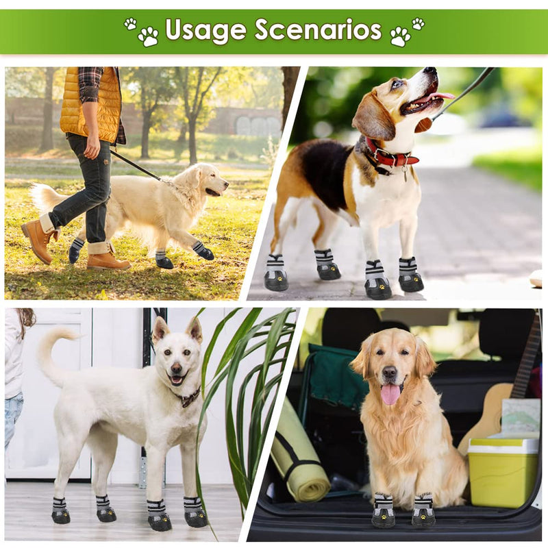 Eyein Dog Shoes Breathable, Dog Boots Paw Protector with Dual Adjustable Reflective Straps for Dogs Walking Running Hiking, Waterproof Anti-Slip Rubber Heat Resistant Booties for Hot Pavement Grey Mesh(4pcs) Size 2#(L*W): 6.0*4.0cm - PawsPlanet Australia