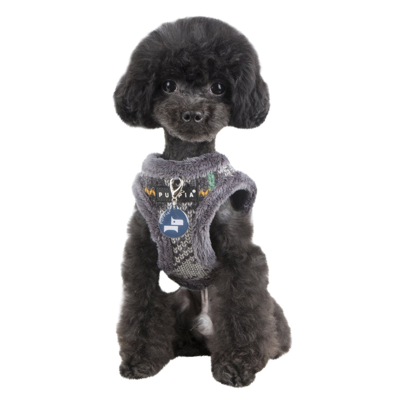[Australia] - Puppia Eldric Harness-B for Pets, Mélange Grey, Small 