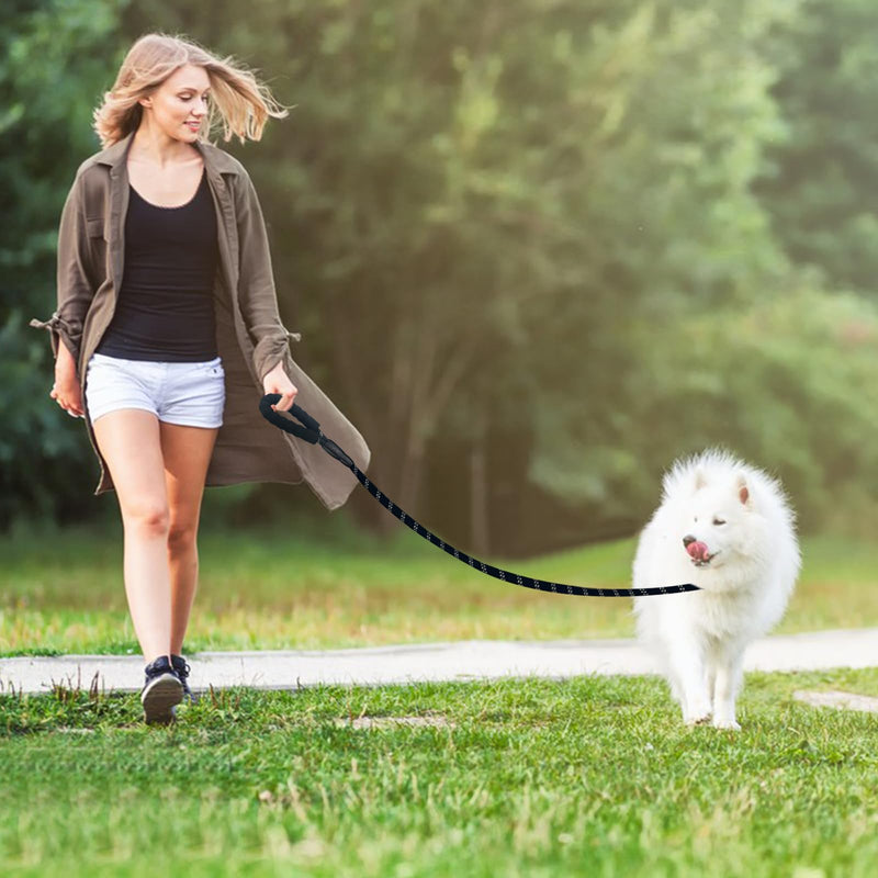 Rseuphiee 1.5M Strong Dog Lead, Tow Lead with Comfortable Padded Handle, Reflective Training Lead for Safety at Night, Running Lead for Dogs for All Size Dogs (Black) - PawsPlanet Australia
