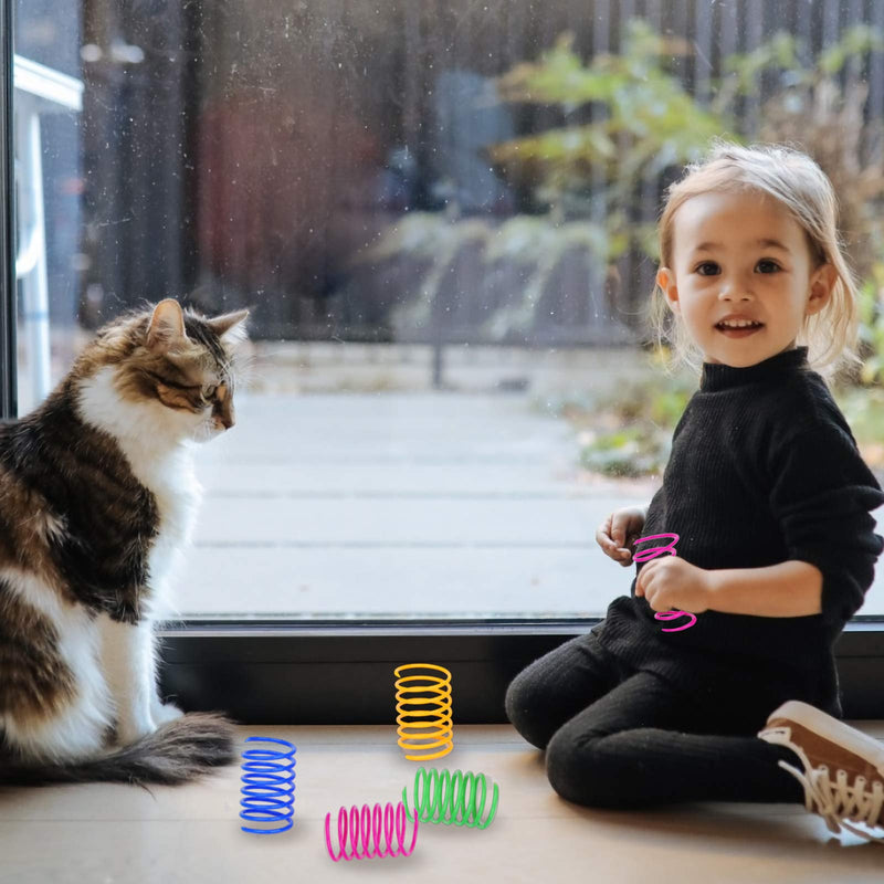 Grantop Pack of 20 cat toys, colorful creative plastic spiral springs, toy spiral springs, novelty pet toys, colorful spiral springs, spring spiral for cats, spiral shape - PawsPlanet Australia