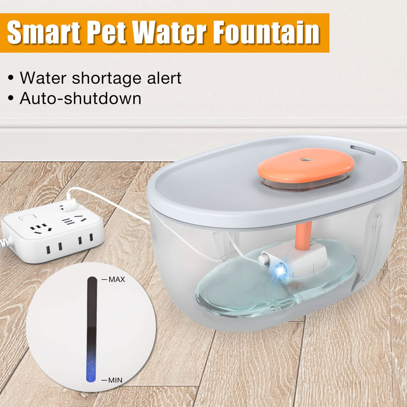 OurMiao Cat Water Fountain, 68oz/2L Cat Fountain Water Bowl with LED Light, Automatic Pet Water Fountain for Cats Inside, OCA011 - PawsPlanet Australia