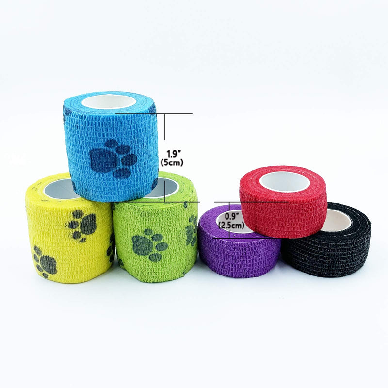 Wacnune 6 Rolls Pet Vet Wrap, Self-Adhesive Pet Elastic Bandage Injury Wrap Tape for Wrist - PawsPlanet Australia