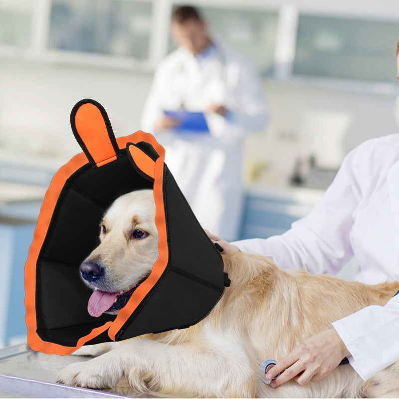 BABYLTRL Dog Cone Collar for After Surgery, Soft Pet Recovery Collar for Dogs and Cats, Adjustable Cone Collar Protective Collar for Small Medium Large Dogs Wound Healing Black - PawsPlanet Australia