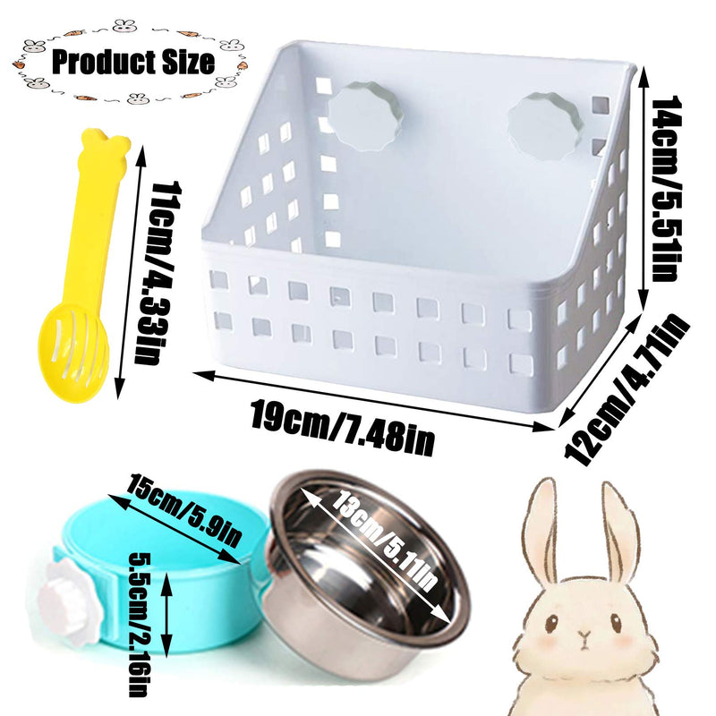PINVNBY Rabbit Hay Feeder Crate Pet Bowl Indoor Hay Rack Manger Removable Hanging Hay Food Bin Feeder for Rabbit Guinea Pig Chinchilla and Other Small Animals - PawsPlanet Australia