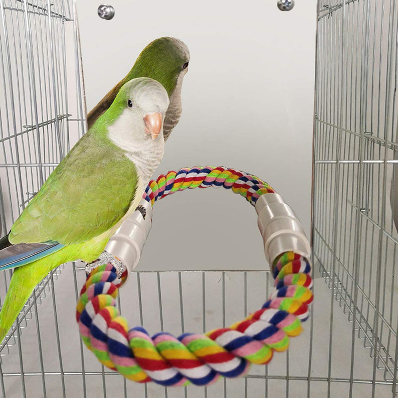 Haokaini Bird Mirror Toy With Rope Perch Parrot Bite Toy with Large Mirror Parrot Claw Birdcage Perches Mirror Chew Toy For Budgie Parakeet Cockatiels Lovebirds Full Mirror - PawsPlanet Australia