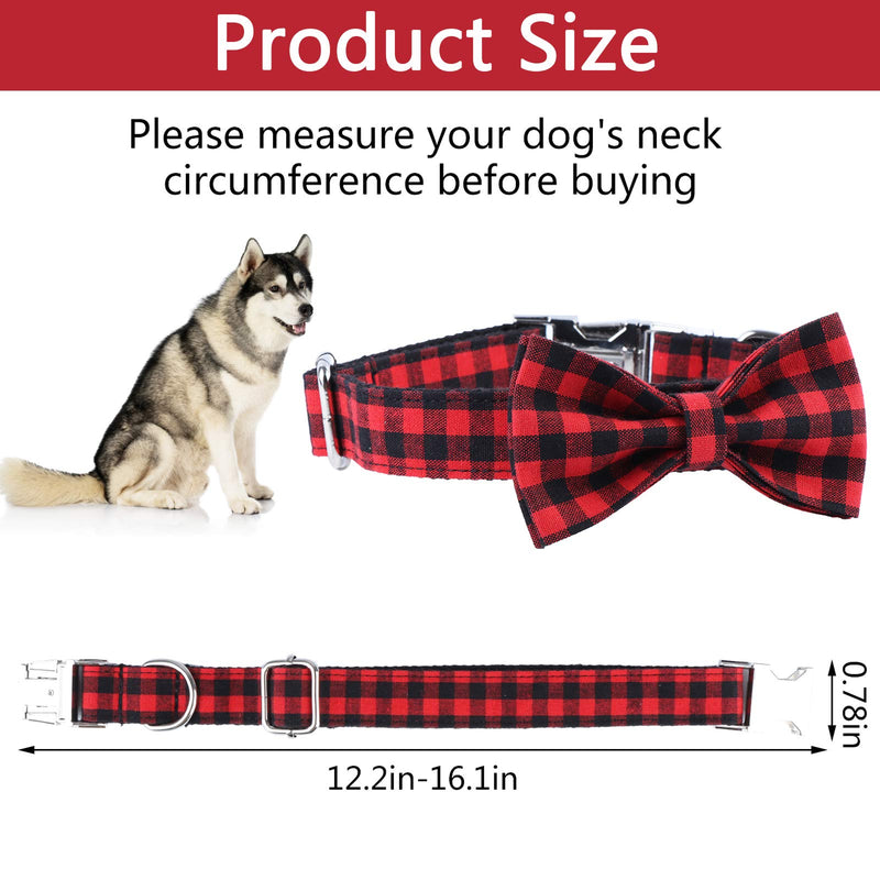 3 Pieces Unique style Christmas Dog and Cat Collar with Bow and Bandana Adjustable Dog Soft Comfortable Collar for Small Medium Dogs Cats Pets S - PawsPlanet Australia