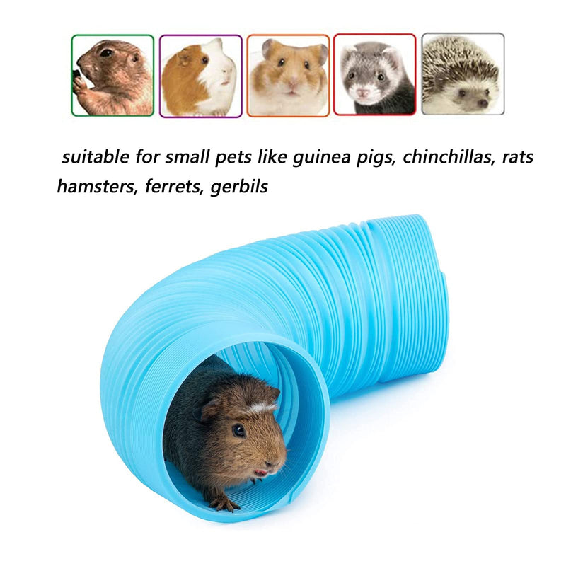 Fansisco Hamster Fun Tunnel Pet Plastic Tube toy Small Animal Foldable Exercising Training Hideout Tunnels with Play Balls Rolling Activity Toys for Squirrels, Chinchillas, Gerbils, Guinea Pigs (blue) blue - PawsPlanet Australia