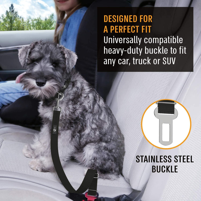 Active Pets Dog Car Harness - Dog Seatbelts for Cars, Trucks, Travel - Tether Belt for Small & Large Dogs 1 Pack Black - PawsPlanet Australia