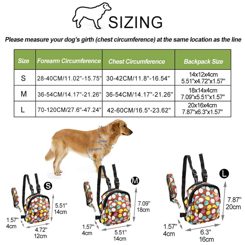 [Australia] - uxcell Dog Backpack Adjustable Straps Dot Pattern Puppy Pet Carrier Holder Bag with Leash Rope for Outdoor Travel Hiking Camping Brown M 