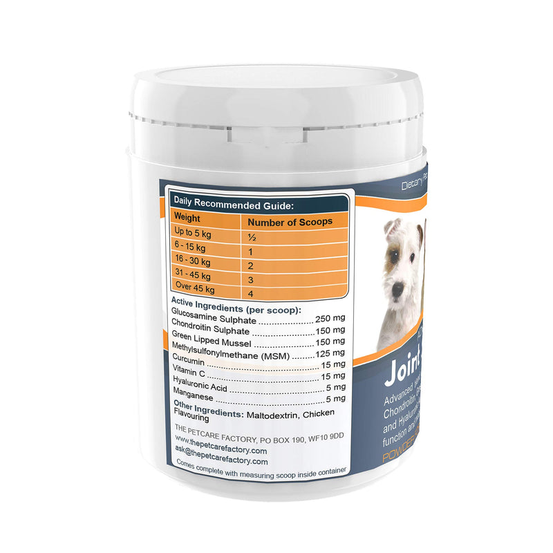 Advanced Joint Support Supplement Powder For Cats & Dogs, With Powerful Glucosamine, Chondroitin, Green Lipped Mussel, MSM, Curcumin & Hyaluronic Acid, Human Grade Ingredients, UK Manufactured - PawsPlanet Australia