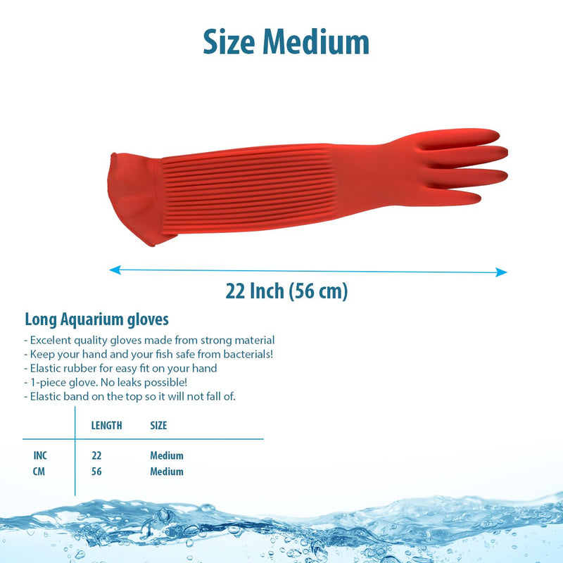 [Australia] - Wallko's pet store Aquarium Gloves for Fish Tank Maintenance – 22 inch Long Rubber Gloves Keep Your Hands and Arms Dry. Increases Comfort in Daily Aqua Maintenance. Medium Sized. Medium/Large 